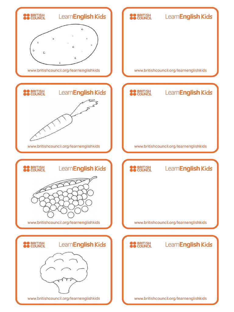 British Council Vegetable Flashcards | PDF