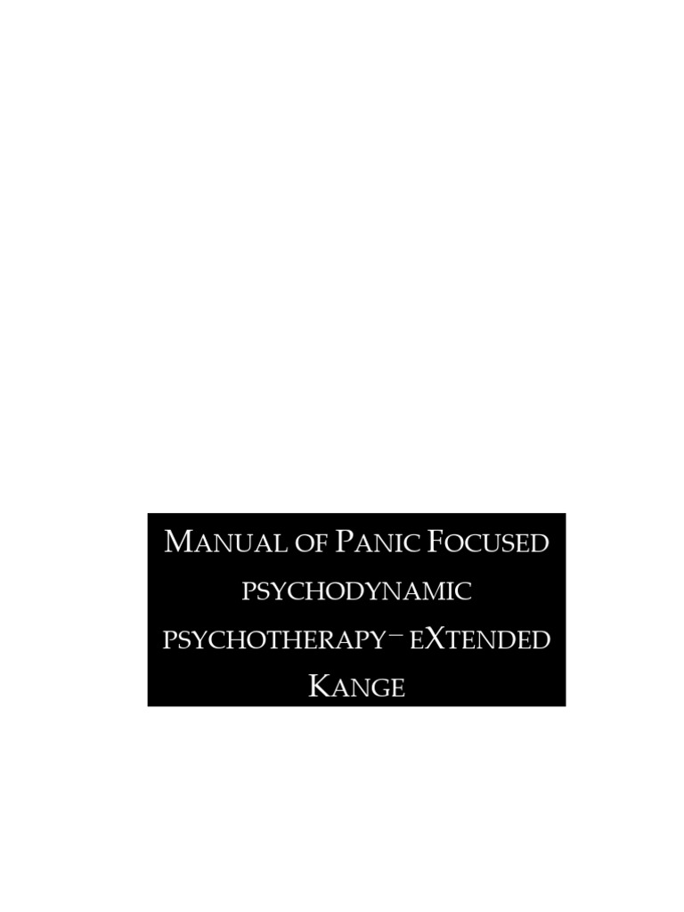 Panic-Focused Psychodynamic Therapy Guide | PDF | Psychoanalysis ...