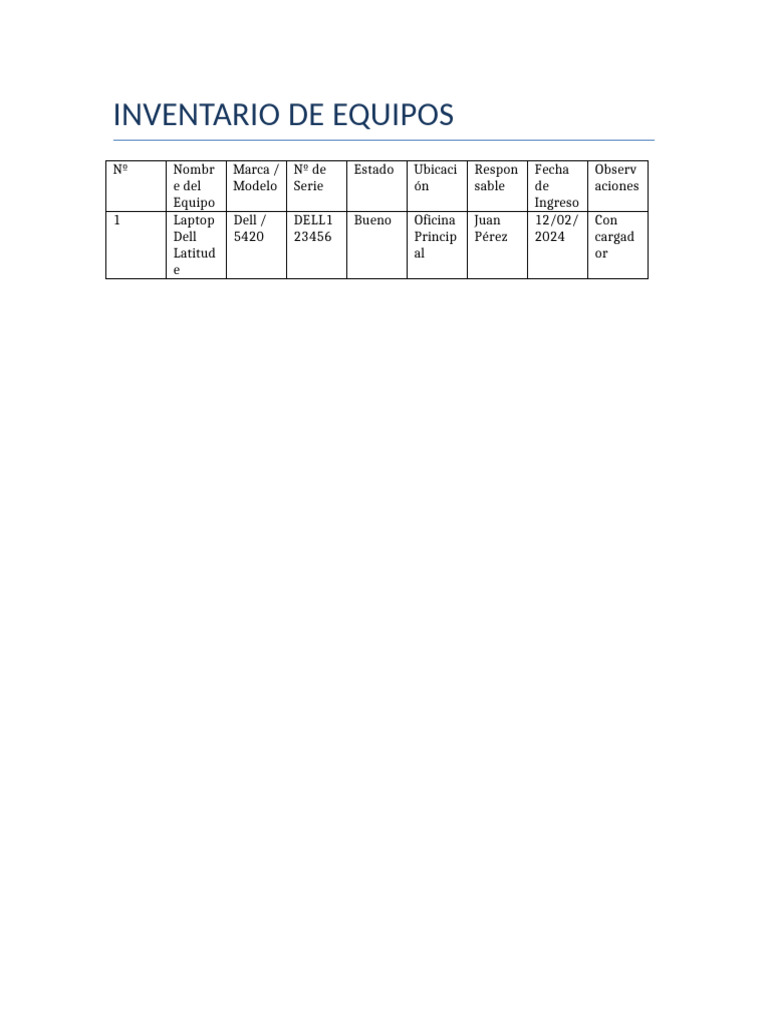 Inventario Equipos | PDF