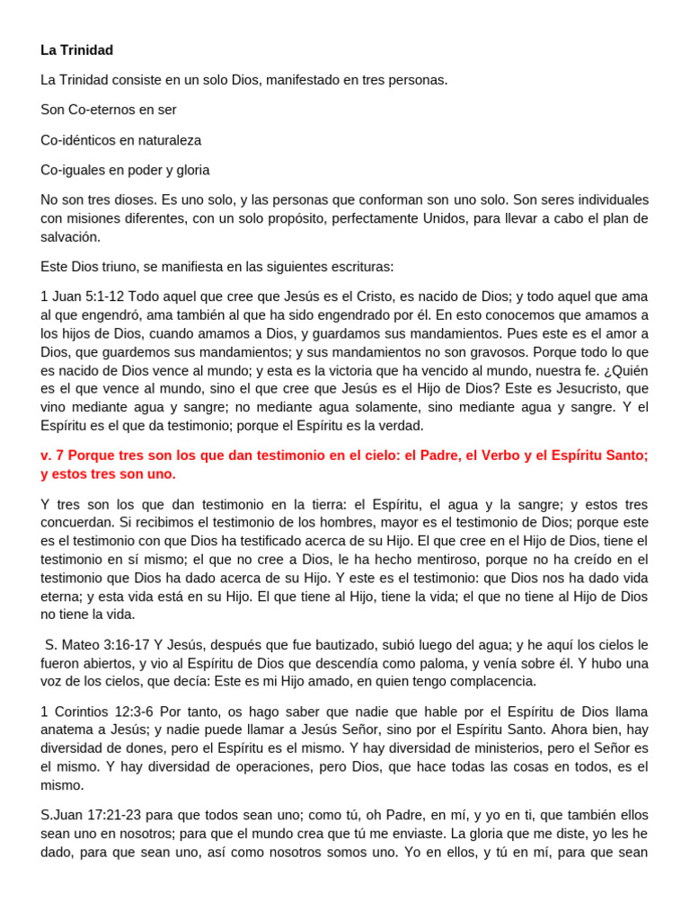 Comprendiendo la Trinidad en la Fe | PDF | Trinidad | espíritu Santo
