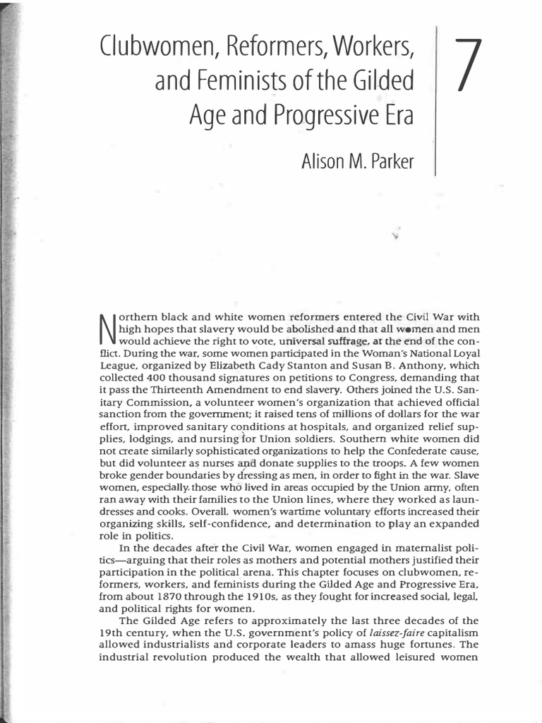 Clubwomen, Reformers, Workers, and Feminists of The Gilded Age and ...