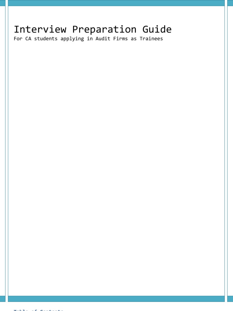 Audit Interview Preparation Guide | PDF | Accountant | Financial Audit