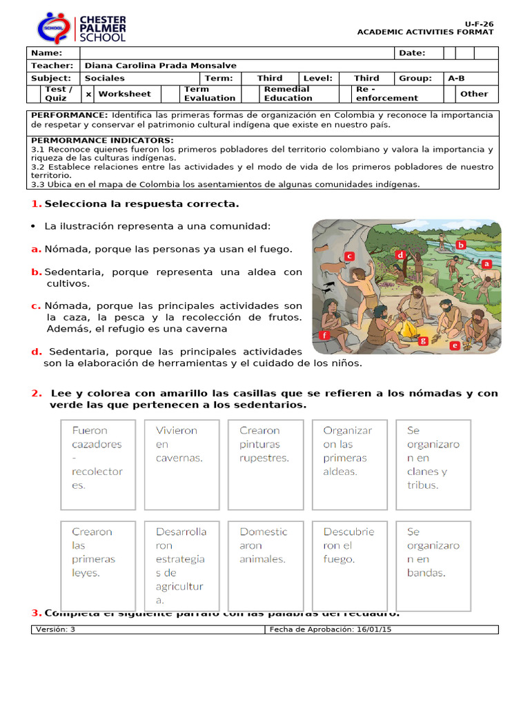 Taller de Repaso Sociales 3° 3P | PDF | Nómada