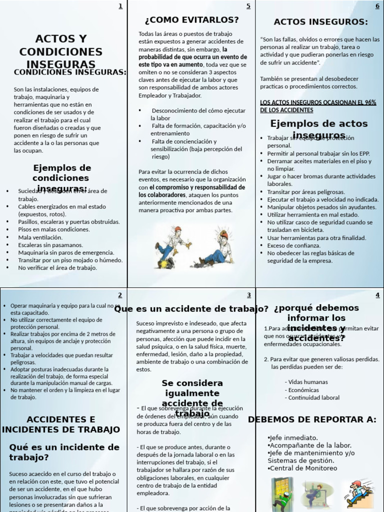Actos y Condiciones Inseguras en el Trabajo | PDF | Riesgo