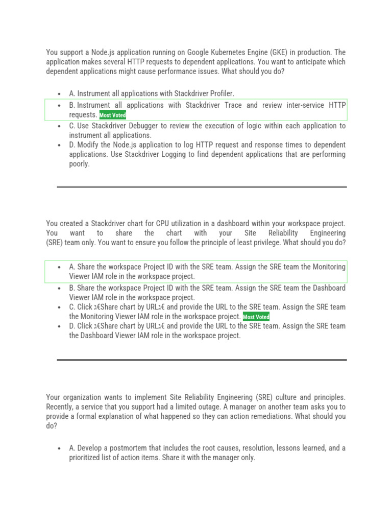 Practice Qns GCP DevOps Set1 | PDF | Software Testing | Cloud Computing