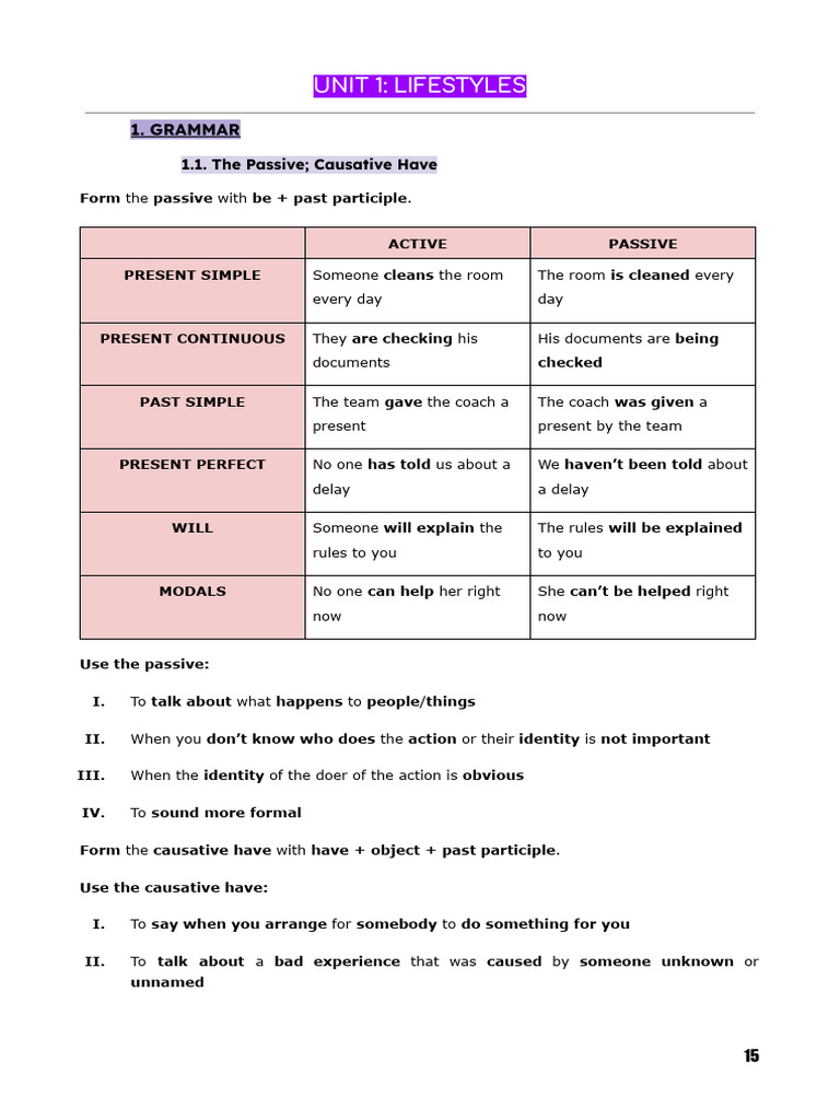 Grammar and Vocabulary for Lifestyles | PDF | Linguistic Morphology ...