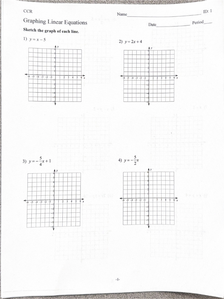CCR Graphing Review | PDF