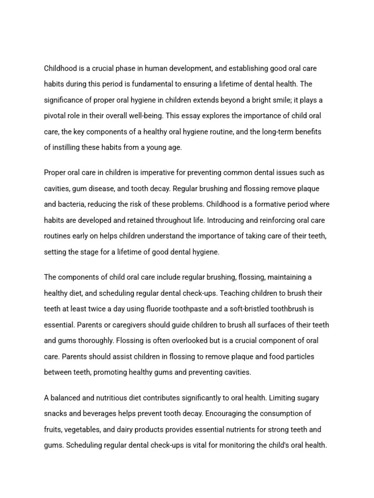 Essay The Way A Simpleton Would Write | PDF | Oral Hygiene | Health ...