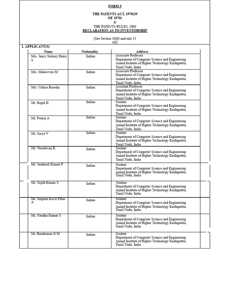 Form_5_Final_Verification | PDF | Intellectual Property Law | Patent Law