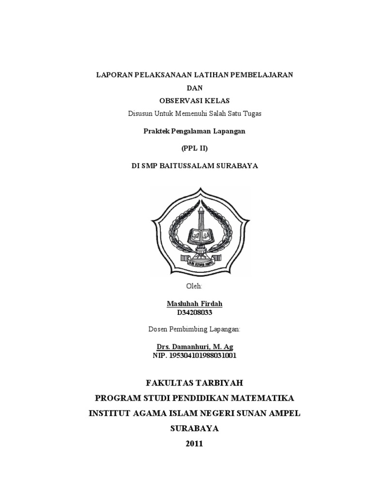 Contoh Laporan PPL IAIN
