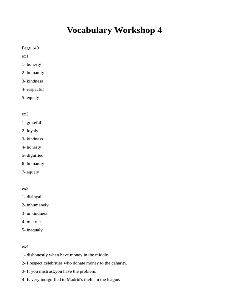 Vocabulary Workshop 4 | PDF