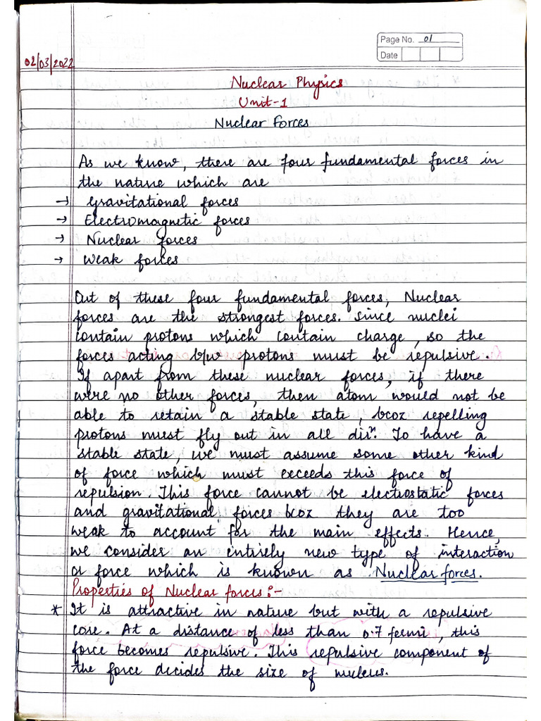 Nuclear Physics Notes | PDF
