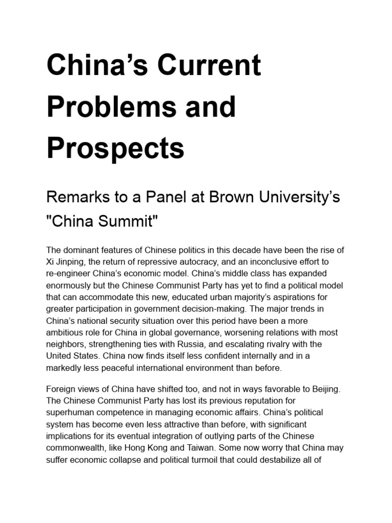 China's Political and Economic Challenges | PDF | China | World Politics
