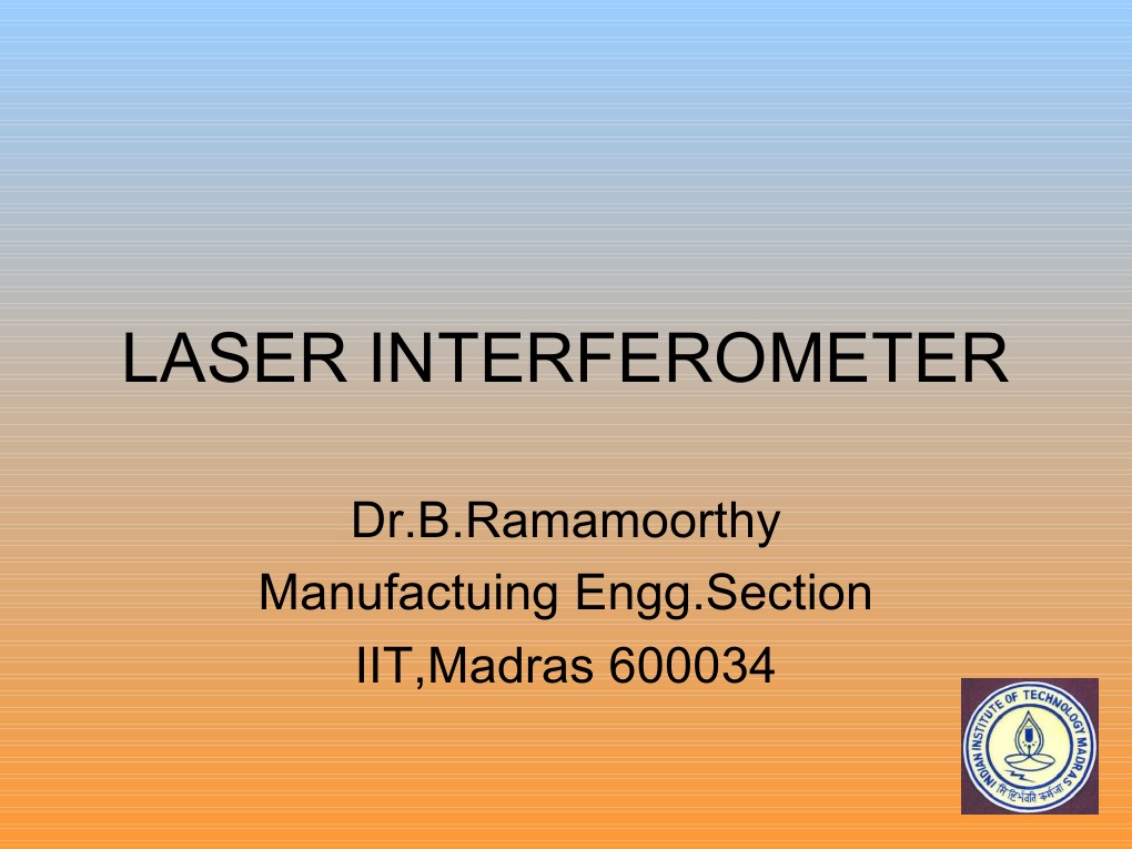 Laser Interferometer Positioning Guide | PDF | Interferometry | Optics