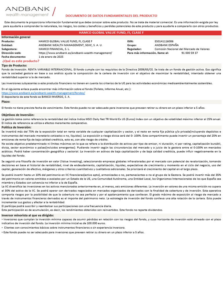 ES0141116006 Kiid Es ES | PDF | Inversiones | Portafolio (Finanzas)