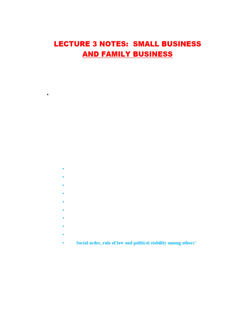 Epm 322 Lect 3 Notes | PDF | Entrepreneurship | Economics