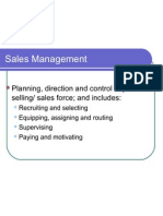 Sales Management: Planning, Direction and Control of Personal Selling/ Sales Force and Includes