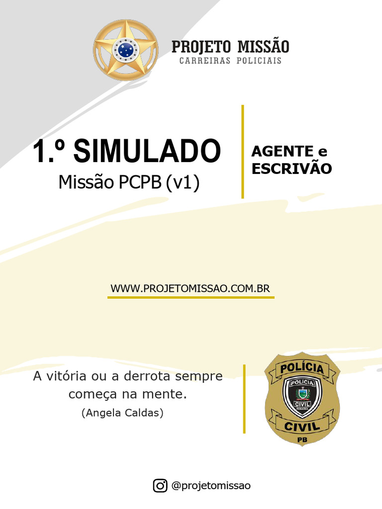 Simulado PCPB: Agente e Escrivão | PDF | Testemunha especializada ...