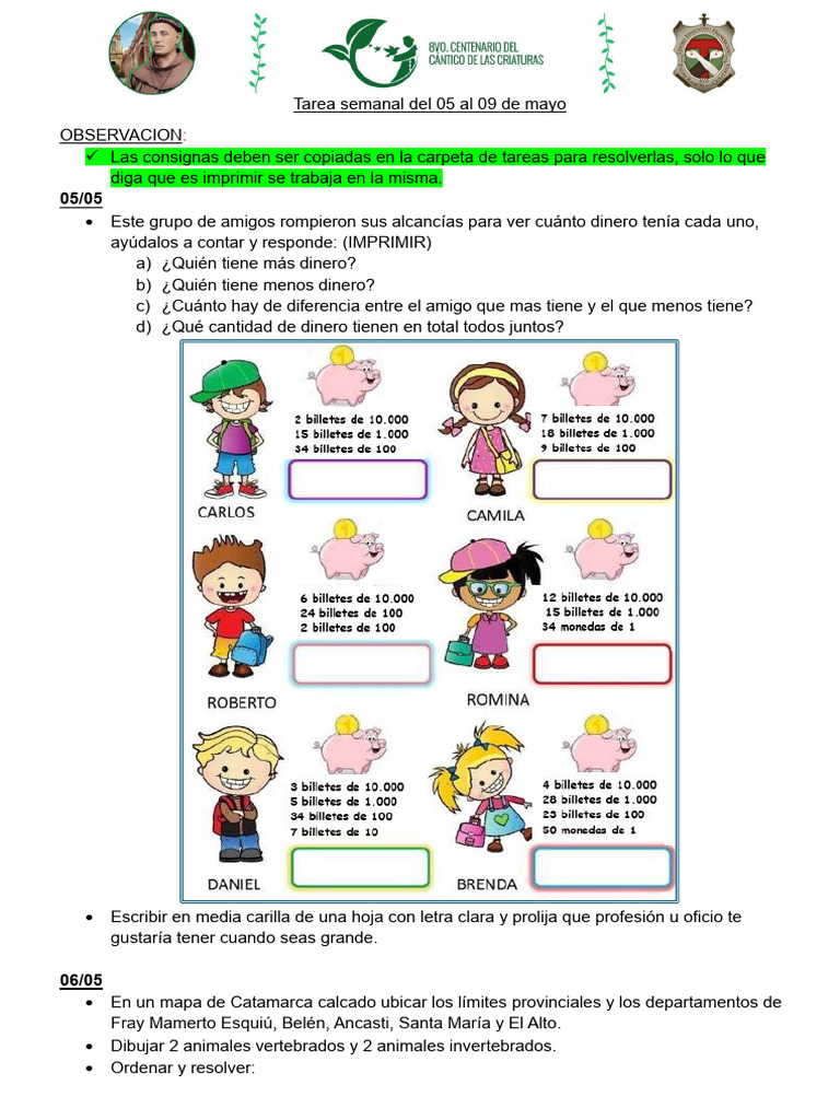 Tarea Semanal Del 05 Al 09 de Mayo | PDF