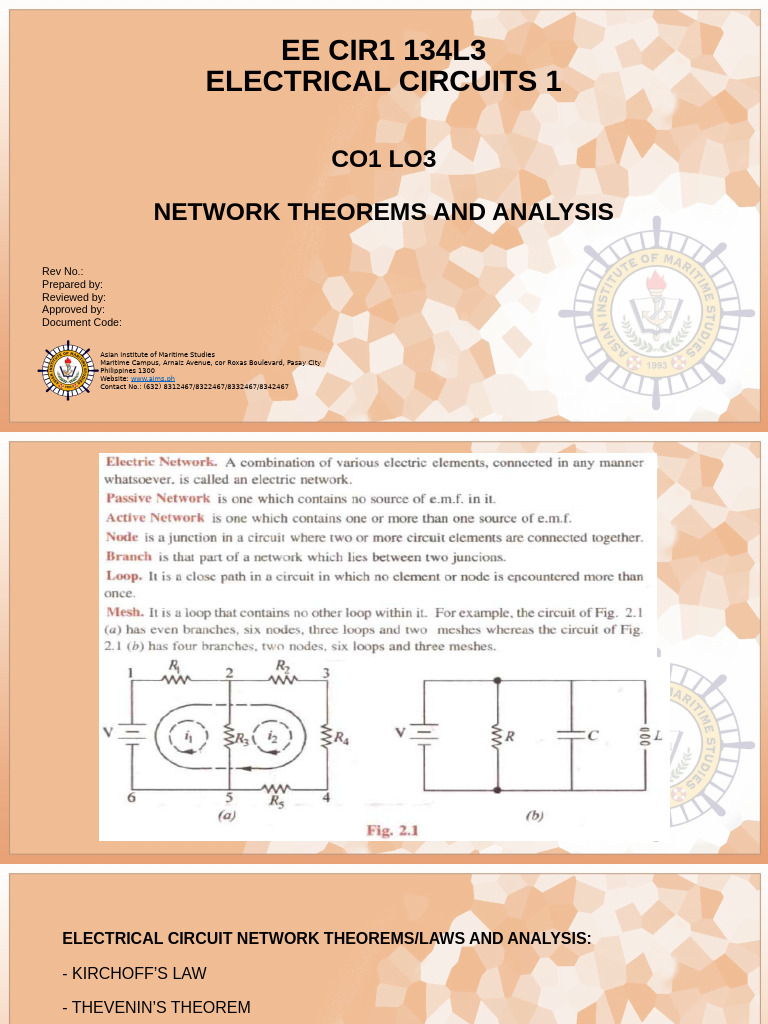 Lo3 Network Theorems and Analysis | PDF