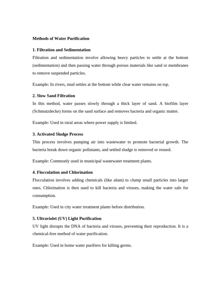 Water Purification Methods Explained | PDF