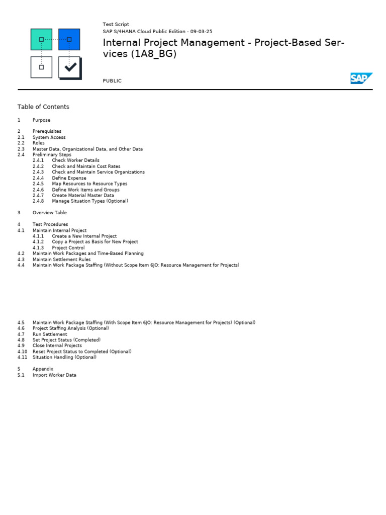 SAP S/4HANA Internal Project Test Script | PDF | Valuation (Finance ...