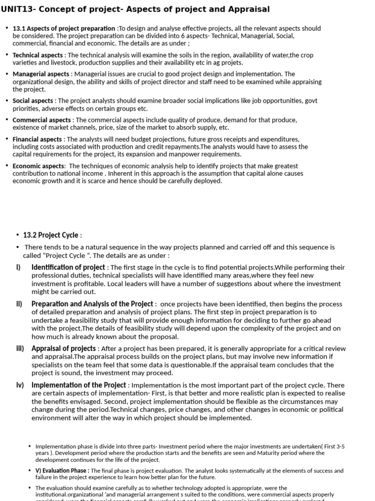 Concept of Project-Aspects of Project Formulation (Recovered) | PDF ...