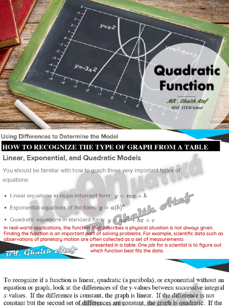 Quadratic Function 1 | PDF