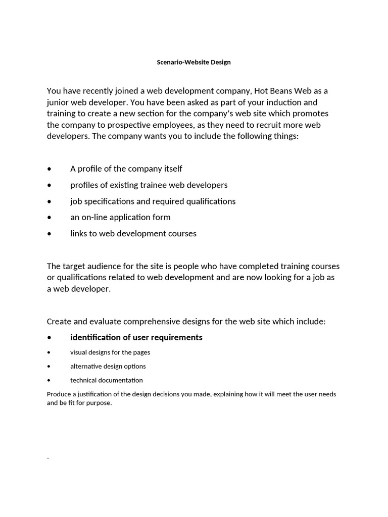 Web Design for Trainee Recruitment | PDF