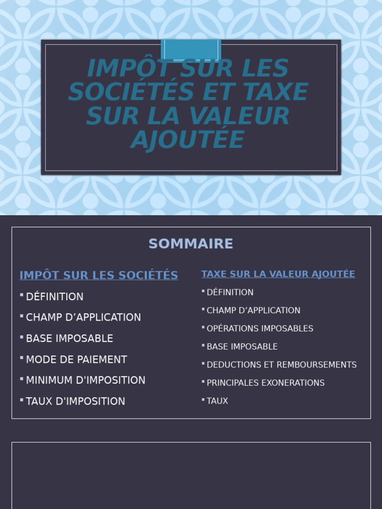 Définition de la base imposable | PDF | Taxe d'entreprise | Impôts