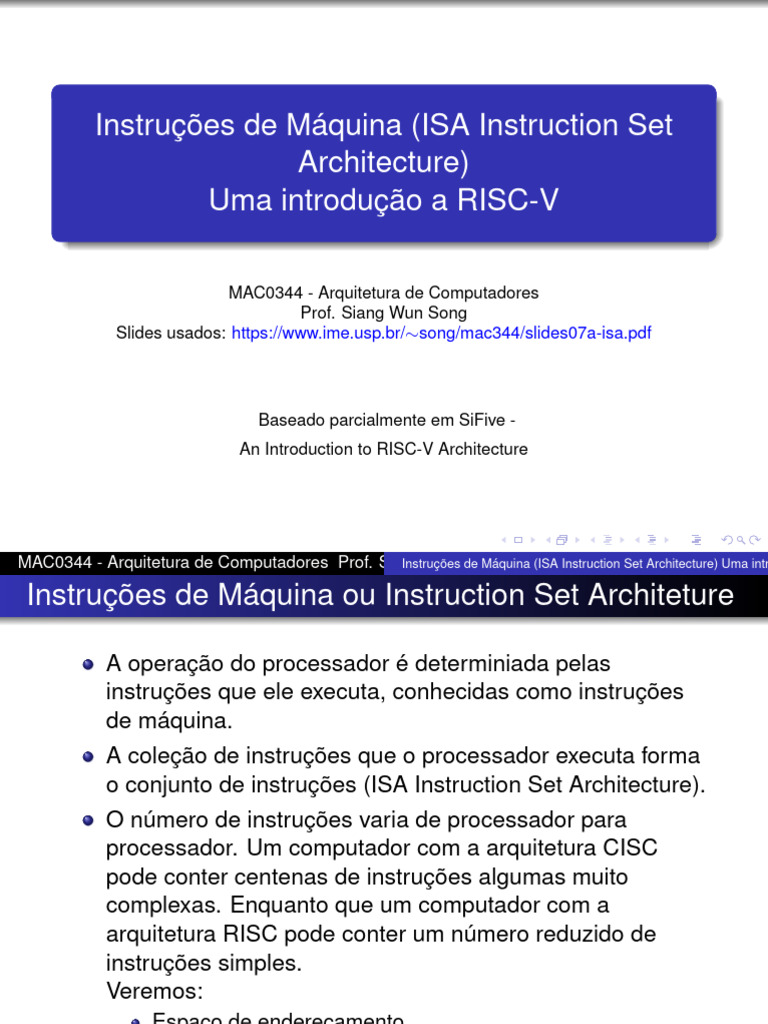 Introdução à Arquitetura ISA RISC-V | PDF | Unidade central de ...