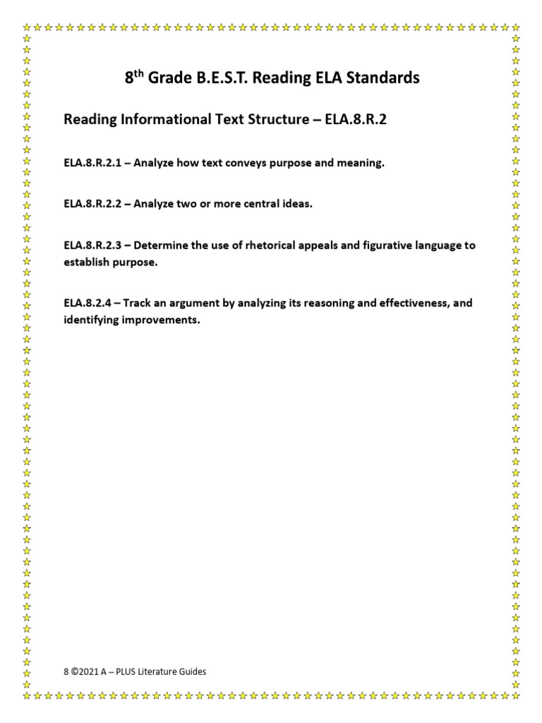BEST+Reading+Informational+Text+Structure+-+ELA.8.R.2 | PDF