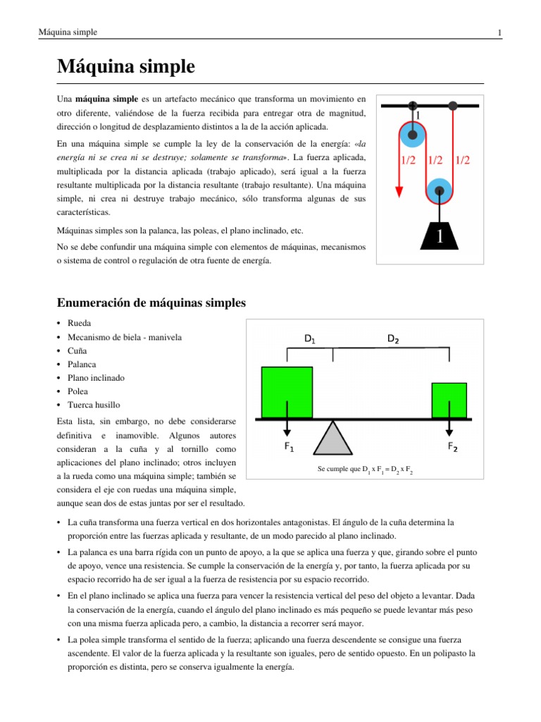 Máquinas Simples Pdf Pdf Fuerza Máquinas
