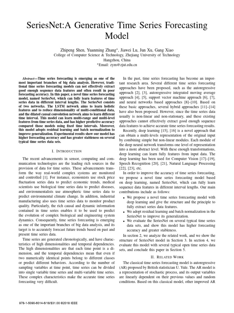 Seriesnet:A Generative Time Series Forecasting Model: Zhipeng Shen ...