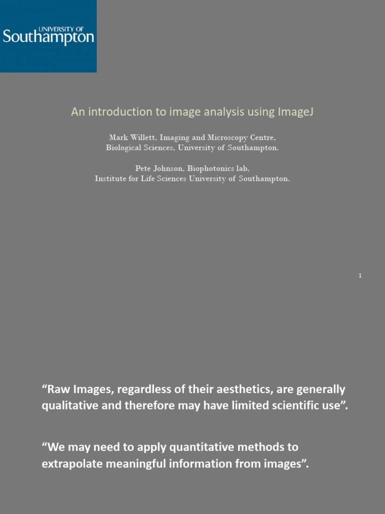 Image Analysis Techniques with ImageJ | PDF | Image Segmentation