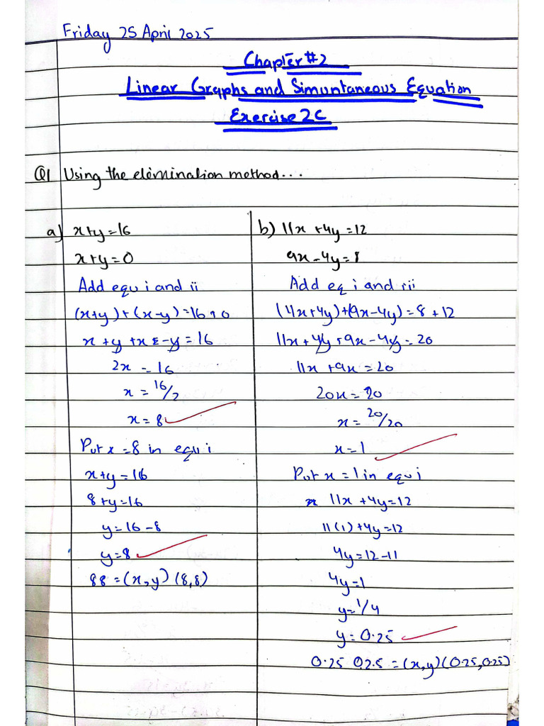 Exercise 2C Maths | PDF