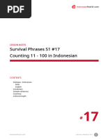 Indonesian Numbers 1-100 Guide | PDF | Learning