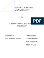 Assignment of Project Management: "Cement Manufacturing Process"