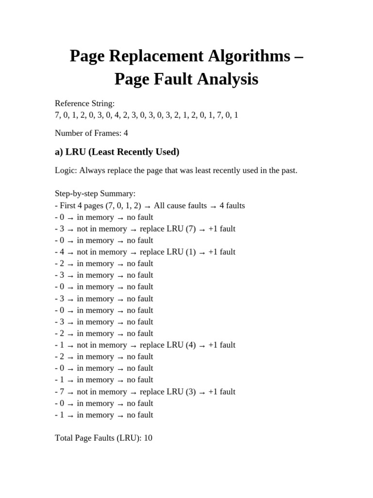 Page Replacement Algorithms Analysis | PDF | Theoretical Computer ...