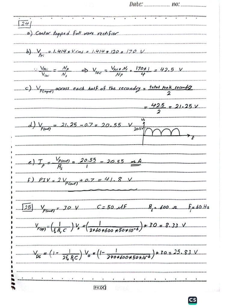 Center Tapped Rectifier | PDF