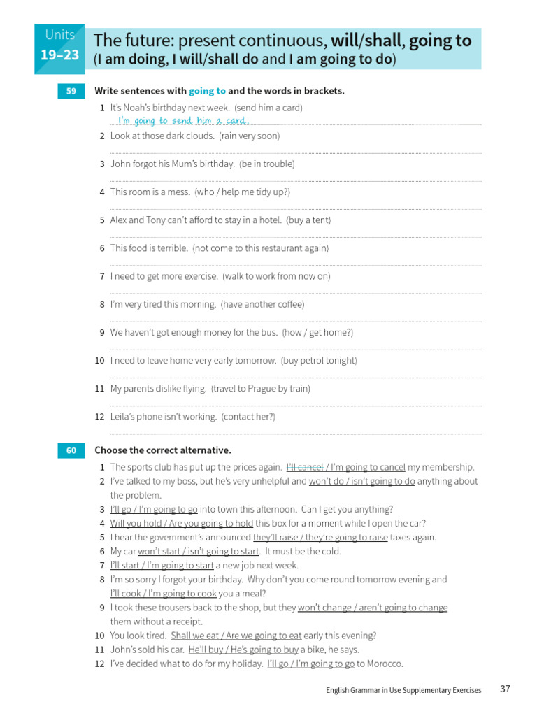 Future Tense Grammar Exercises | PDF
