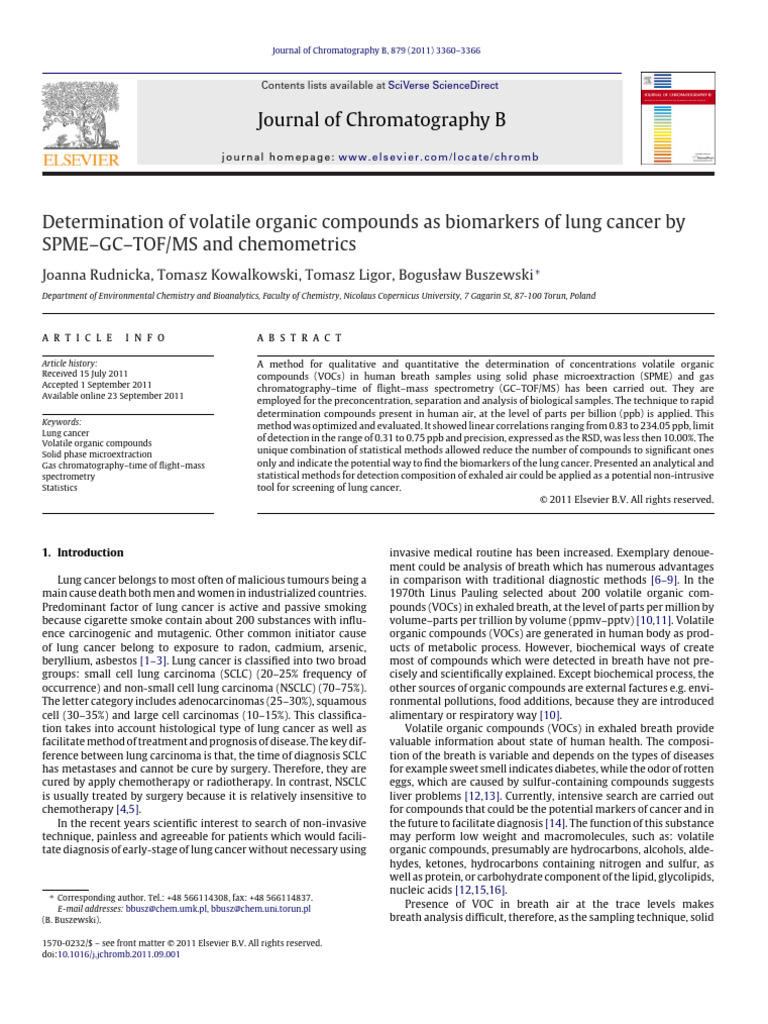 Determination of Volatile Organic Compou | PDF | Gas Chromatography ...