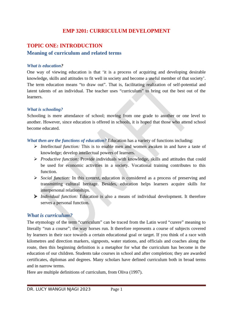 Understanding Curriculum Development | PDF | Curriculum | Learning