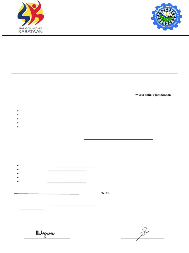 Parental Consent for Leadership Training | PDF