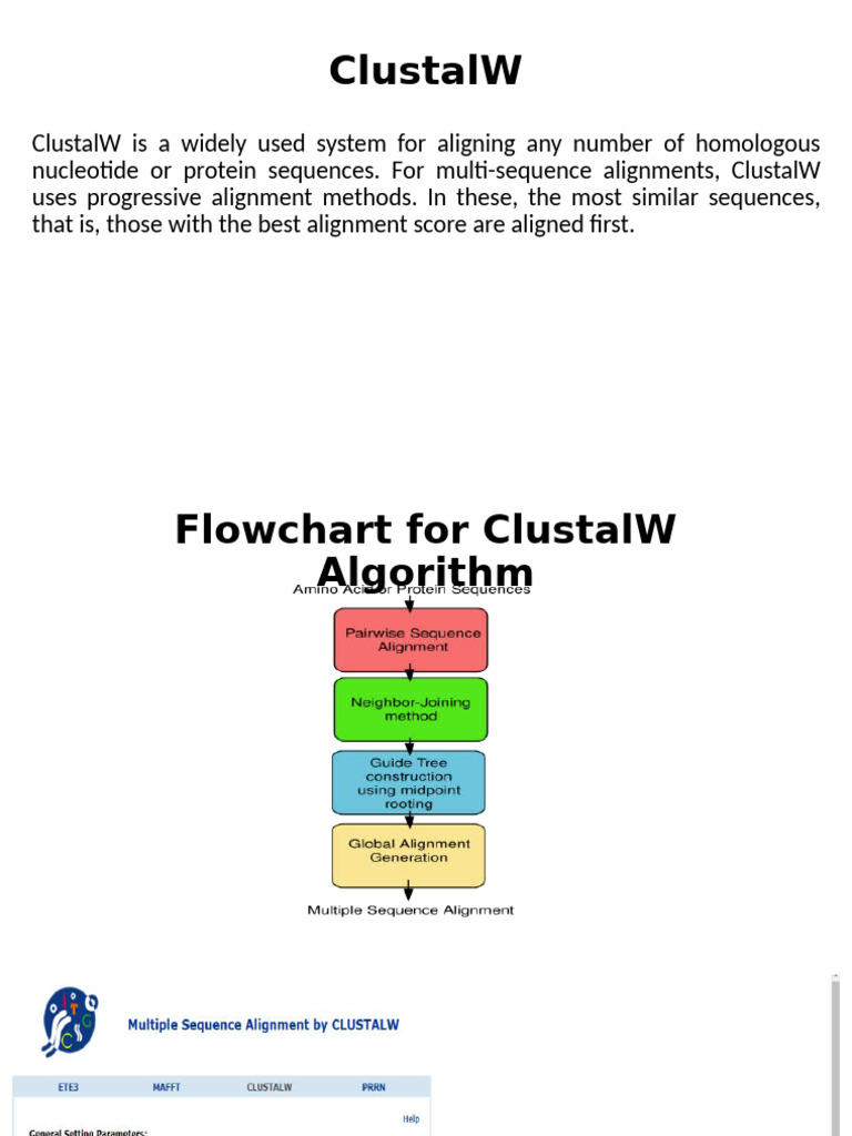 ClustalW: Progressive Alignment Guide | PDF