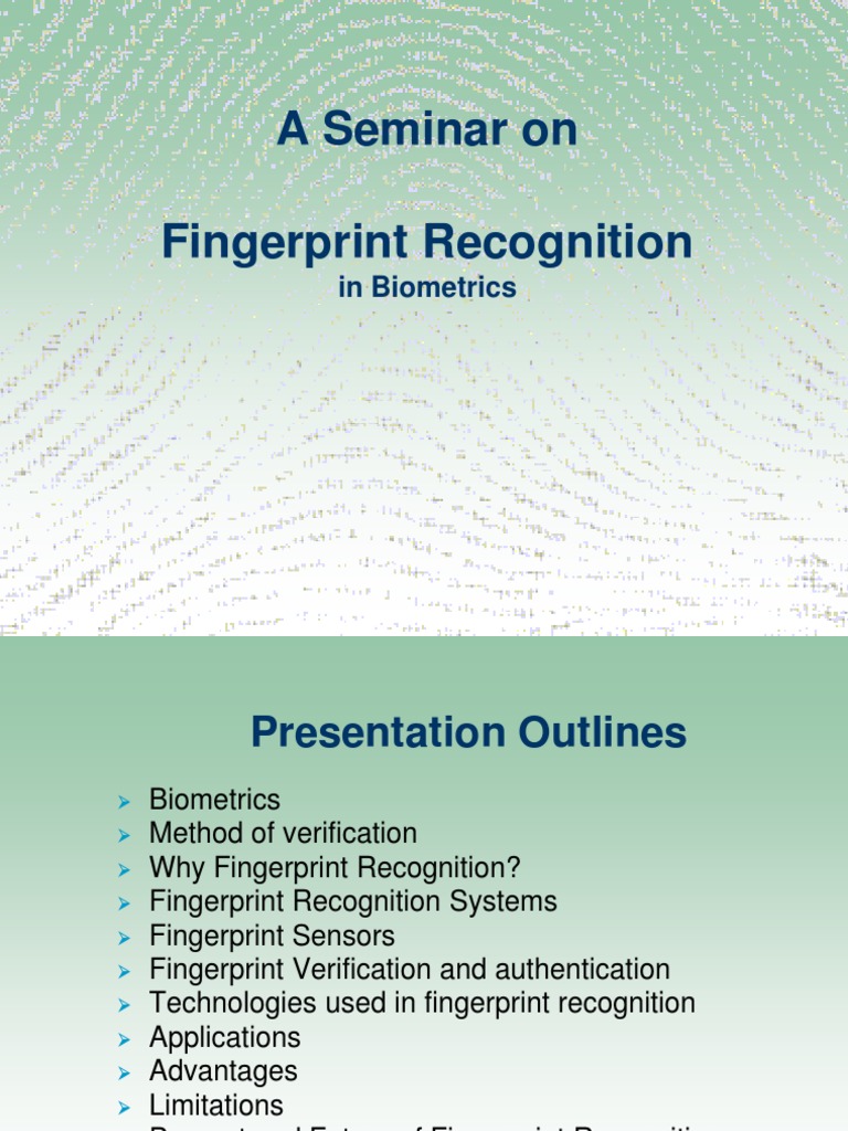 Fingerprint Recognition in Biometrics | PDF | Fingerprint | Biometrics