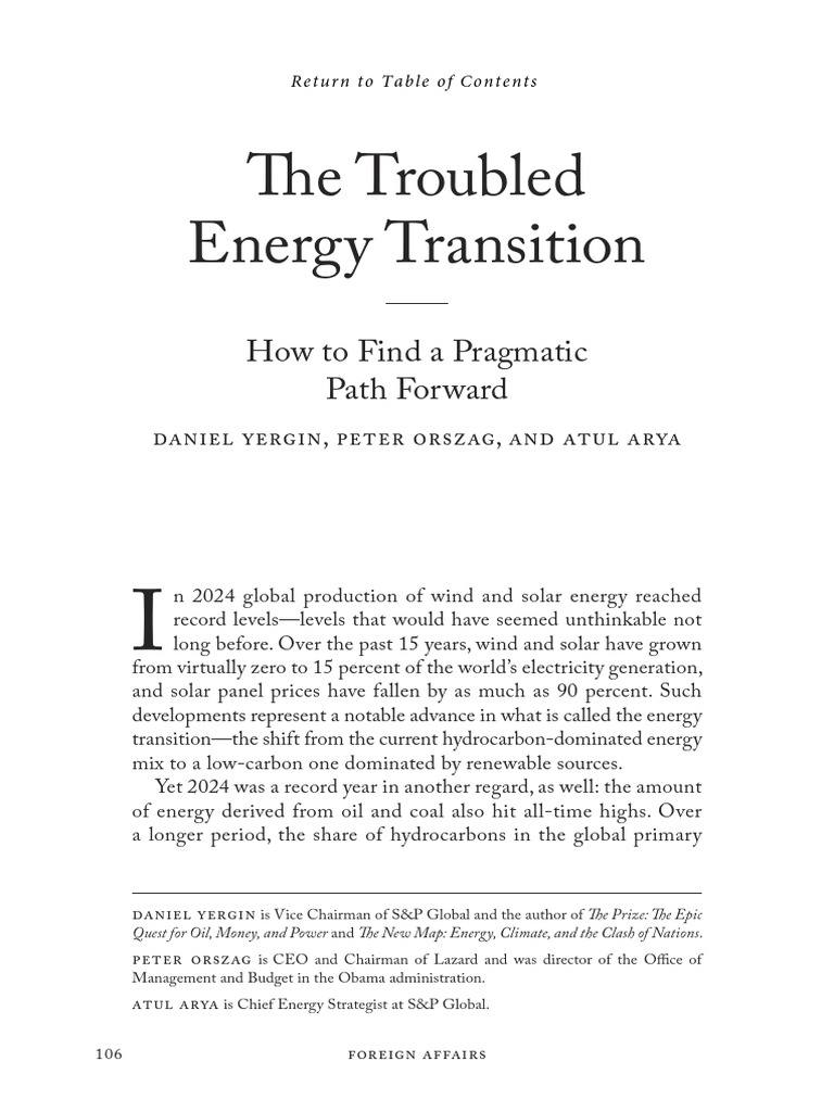 Challenges in the Energy Transition | PDF | Renewable Energy | Energy ...