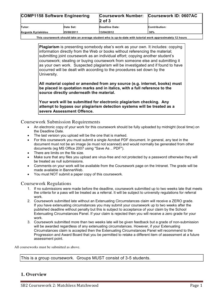 SB2 Coursework 2: Software Design Project | PDF | Databases | Plagiarism