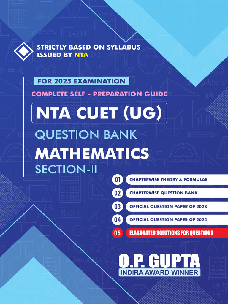 NTA CUET (UG) 2025 Math Question Bank | PDF | Matrix (Mathematics ...