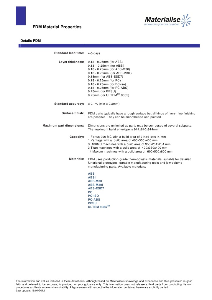 FDM Material Properties Overview | PDF | Strength Of Materials ...